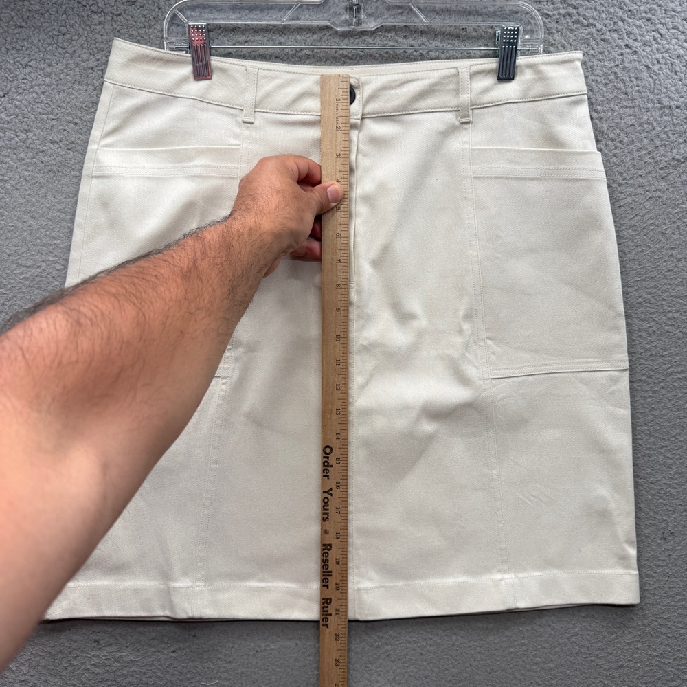 NWT Boden Women's Size 12L Glorious British Style Mini Skirt Beige White Pockets - Picture 5 of 16